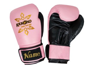 Gants de Muay Thai personnalisés en cuir : KNGCUST-R-418