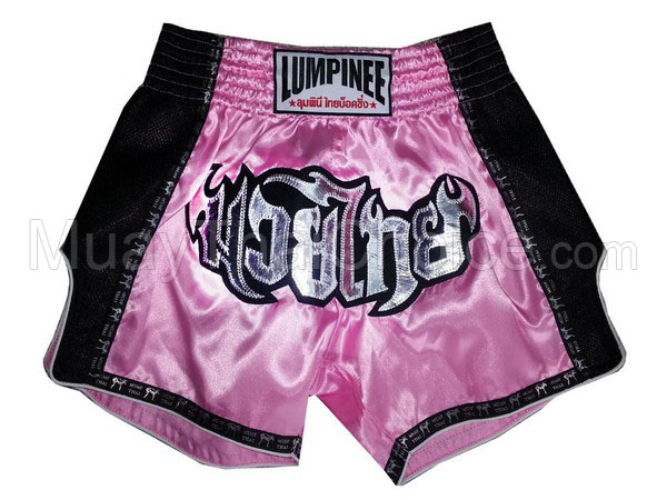 Lumpinee Retro Short Boxe Thai Femme: LUMRTO-003-Pink-W