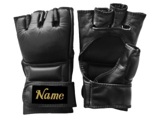 Gants MMA personnalisés en cuir : KNGCUST-MMA-Noir