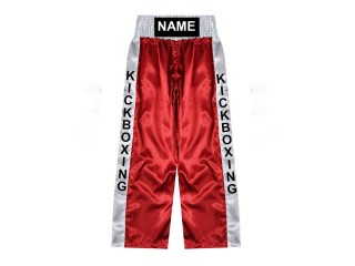 Pantalon de kick boxing Personnalisé  : KNPANTS-001-Rouge