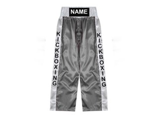 Pantalon de kick boxing Personnalisé  : KNPANTS-001-Argent