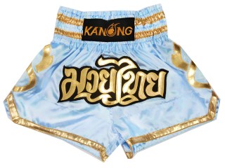 Kanong Short Boxe Thai Enfant : KNS-121-Bleu clair-K