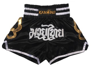 Kanong Short Boxe Thai Enfant : KNS-143-Noir-K