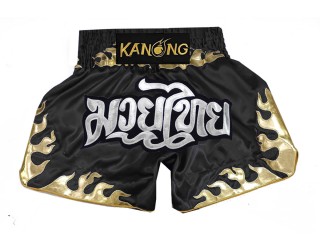 Kanong Short Boxe Thai Enfant : KNS-145-Noir-K