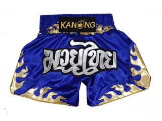 Kanong Short Boxe Thai Enfant : KNS-145-Bleu-K