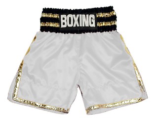 Shorts de Boxe Personnalisé : KNBSH-039-Blanc