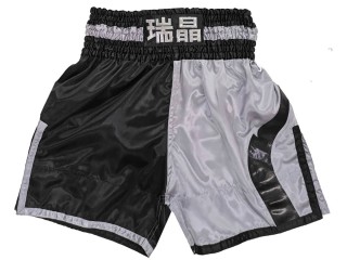 Shorts Boxe Anglaise Personnalisé : KNBXCUST-2049-Noir-Gris