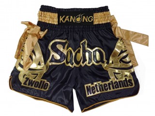 Short de Muay Thai personnalisable : KNSCUST-1239 Noir