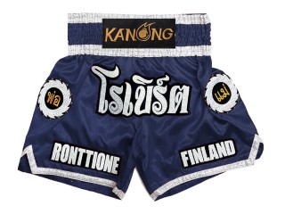 Short Muay Thai Personnalisé : KNSCUST-1242-Marine