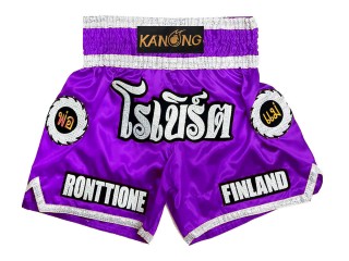 Short Muay Thai Personnalisé : KNSCUST-1242-Violet