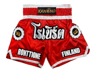 Short de Muay Thai Personnalisé : KNSCUST-1242-Rouge