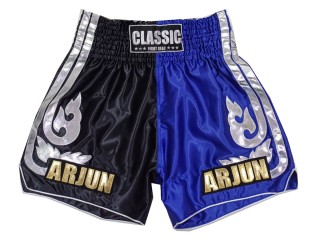 Short de Muay Thai personnalisable : KNSCUST-1243-Noir-Bleu