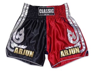 Short de Kickboxing personnalisable : KNSCUST-1243-Noir-Rouge