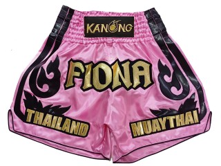 Short de Boxe Thai femme Personnalisé : KNSCUST-1246-Rose