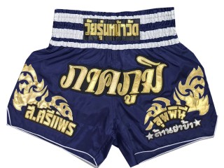 Short de Muay Thai Personnalisé : KNSCUST-1249-Marine