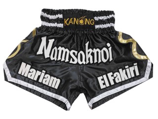 Short de Muay Thai Personnalisé : KNSCUST-1250-Noir