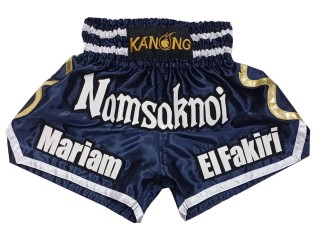 Short de Boxe Thai Personnalisé : KNSCUST-1250-Marine