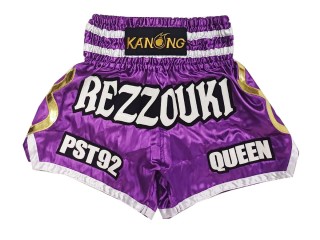 Short de Boxe Thai femme Personnalisé : KNSCUST-1250-Violet