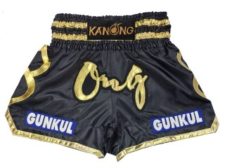 Short de Kickboxing Personnalisé : KNSCUST-1256 Noir