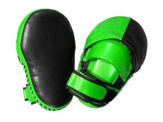 Pattes d'ours (Longs) Muay Thai Personnalisés : Vert citron/Noir