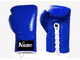 Gants de Boxe à Lacets Personnalisés : Bleu