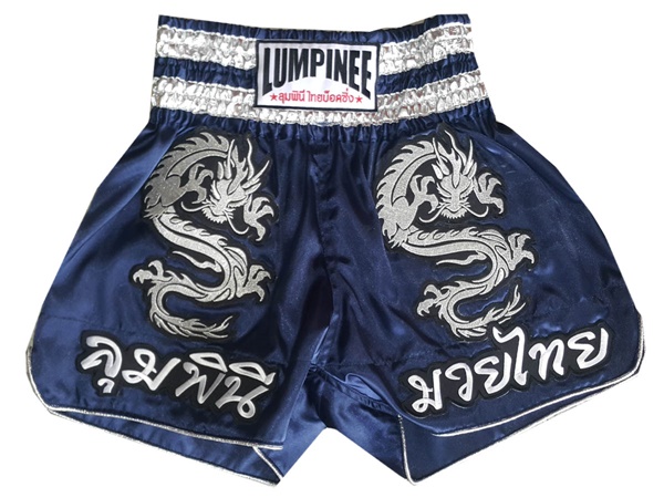 Short de boxe Thai Lumpini blanc/noir, tarifs abordables en direct